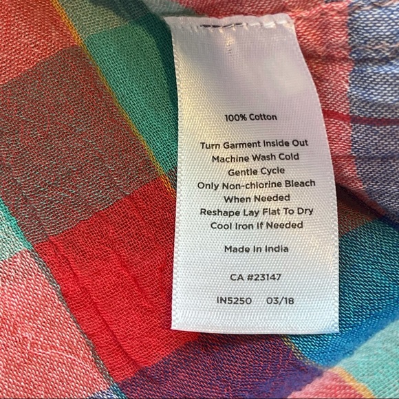 Talbots Check Plaid Button Up Shirt Long Sleeve Women’s Large Cotton - Picture 4 of 5